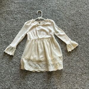 BNWT Indigo Soul Girl's Lace Overlay LS Ecru Dress Size 4 DARLING DRESS!!